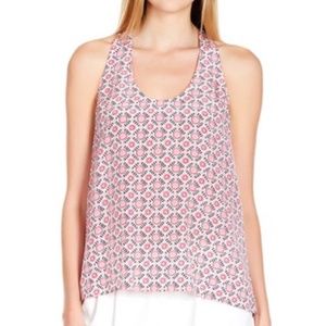 Joie Silk Zuleika Pink Medallion Keyhole Tank